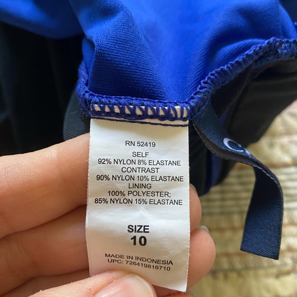 NWOT Chaps blue bathing suit size 10 - Picture 3 of 3